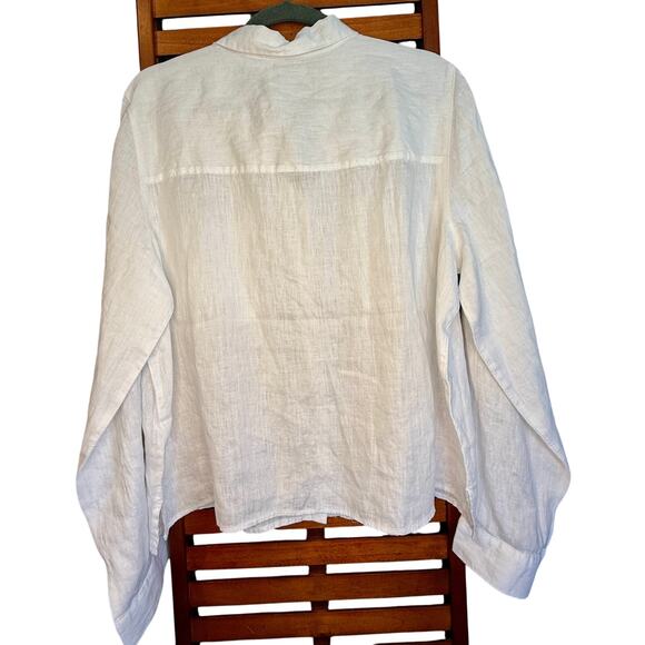 Rachael Zoe White Linen Long Sleeve Button Up |Size XL | NWT - Picture 2 of 8